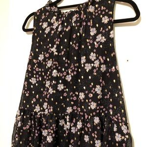 LOFT Black Floral Blouse